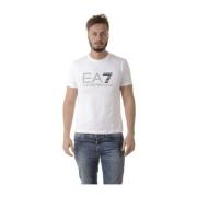 Casual Sweatshirt voor Mannen Emporio Armani EA7 , White , Heren