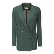 Georgette Double-Breasted Jacket Alberto Biani , Green , Dames