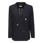 Georgette Double-Breasted Jacket Alberto Biani , Blue , Dames