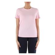 Piqué Katoenen T-shirt met Strass Logo Sun68 , Pink , Dames