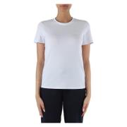 Piqué Katoenen T-shirt met Strass Logo Sun68 , White , Dames
