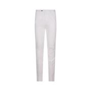 Witte Tapered Broek Stretch Katoen PT Torino , White , Heren