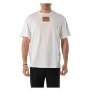 Katoenen T-shirt met Front Logo Patch ACT N°1 , White , Heren