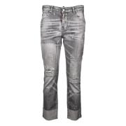 Slim Fit Grijze Jeans Dsquared2 , Gray , Dames