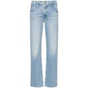 Heldere Blauwe Distressed Slim Fit Jeans Mother , Blue , Dames