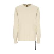 Beige Katoenen T-shirt met Logo Detail Rick Owens , Beige , Heren