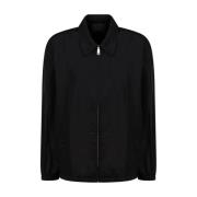Zwarte Overhemdjasje Poplin Textuur Prada , Black , Heren