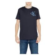 Monogram T-shirt Lente/Zomer Collectie Calvin Klein Jeans , Black , He...