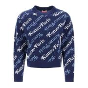 Logo Patroon Sweater Kenzo , Blue , Dames