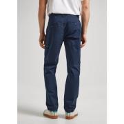 Slim Chino Broek Poplin Katoen Pepe Jeans , Blue , Heren