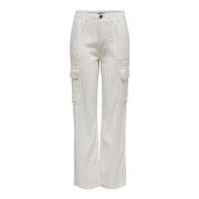 Linnen Cargo Broek Lente/Zomer Collectie Only , White , Dames