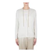 Vanilla Cardigan met knopen Brunello Cucinelli , White , Dames