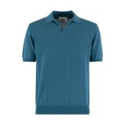 Turquoise V-hals Polo T-shirt Alpha Studio , Blue , Heren