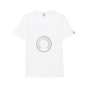 Groen V-hals T-shirt met logo Ines De La Fressange Paris , White , Dam...