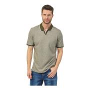 Groene Polo Shirt Katoen Contrast Kraag Bugatti , Green , Heren