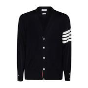 Blauwe V-hals Cardigan Sweater Thom Browne , Blue , Heren