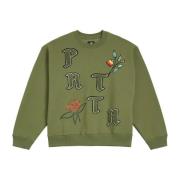 Bloemen Crewneck Sweater Patta , Green , Heren