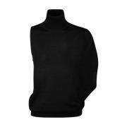 Zwarte Asymmetrische Vest Sweaters Calvin Klein , Black , Dames