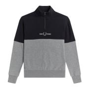 Kleur Blok Half Zip Sweatshirt Fred Perry , Multicolor , Heren