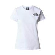 Half Dome Tee Wit The North Face , White , Dames