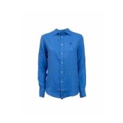 Knoop Front Shirt Polo Ralph Lauren , Blue , Dames