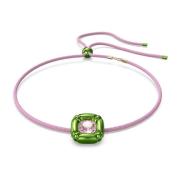 Groene Kussen Geslepen Ketting Swarovski , Multicolor , Dames