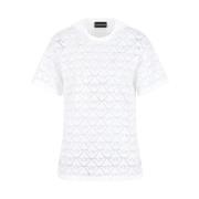 Casual Katoenen T-shirt Emporio Armani , White , Dames