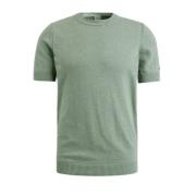 Crewneck Cotton Slub T-Shirt Cast Iron , Green , Heren
