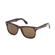 Stijlvolle Zwarte Zonnebril Tom Ford , Brown , Unisex