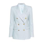 Klassieke Double-Breasted Blazer Tagliatore , Blue , Dames