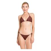 Veters Logo Bikini Set Twinset , Brown , Dames