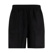Zwarte Zijden Bermuda Shorts met Koord Sunflower , Black , Heren