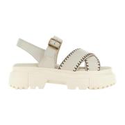 Crème Sandalen voor Zomer Outfits Hogan , Beige , Dames