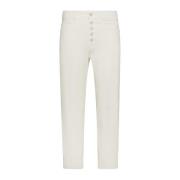 Witte Katoenmix Enkel-lengte Jeans Dondup , White , Dames