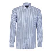 Stijlvolle Neck Shirt in Blauw en Wit Barba Napoli , Multicolor , Here...