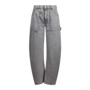 Wide-Leg Effie Jeans The Attico , Gray , Dames