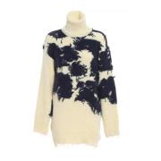 Wol Zijde Pullover Vernietigd Effect Vrouwen Off White , Multicolor , ...