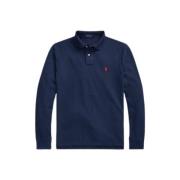 Navy Polo met Lange Mouwen Polo Ralph Lauren , Blue , Heren