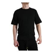 Geëmbosseerd Logo Katoenen Tee Dolce & Gabbana , Black , Heren