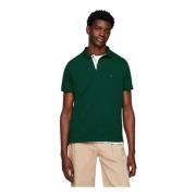 Heren Polo Shirt met Contrast Knoopsluiting Tommy Hilfiger , Green , H...