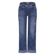 Casual Fit Straight Leg Jeans Street One , Blue , Dames