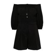 Elegant Zwart Short Jumpsuit Patrizia Pepe , Black , Dames