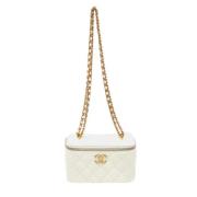 Pre-owned Leather chanel-bags Chanel Vintage , White , Dames