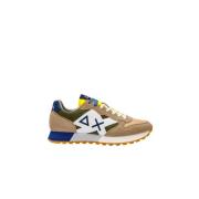 Bicolor Sneakers Beige/Military Stijl Sun68 , Multicolor , Heren