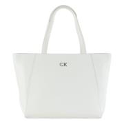 Eco-leren winkeltas met logoplaat Calvin Klein , White , Dames