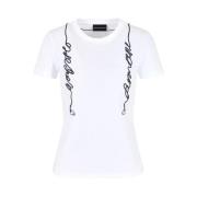 Casual Katoenen T-Shirt Emporio Armani , White , Dames