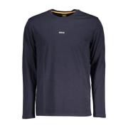 Blauw Logo Katoenen T-shirt Lange mouwen Hugo Boss , Blue , Heren