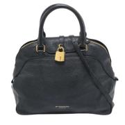 Pre-owned Leather handbags Burberry Vintage , Black , Dames