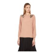 Antieke Roze Blouse met Juweel Detail Liu Jo , Pink , Dames