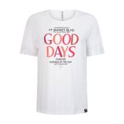 Sunset Print T-shirt Zoso , White , Dames